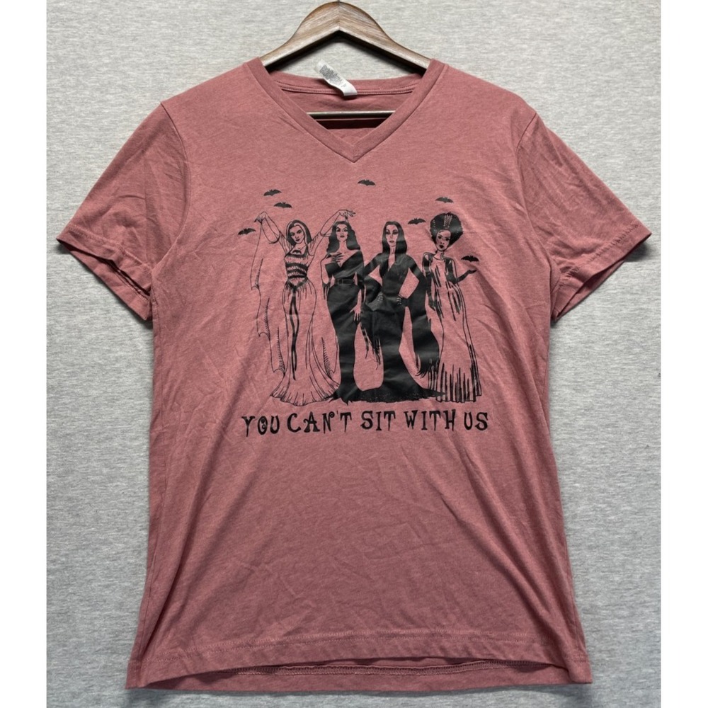 Bella+Canvas T Shirt Women Medium Mauve Pink You Can't Sit With Us Female Horror